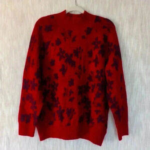 Vintage Liz Claiborne Pullover MockNeck Sweater Plus Size Y2K Chunky Red Fall